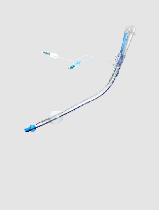 Disposable double lumen endotracheal tube with agile video-assistance(Left side)